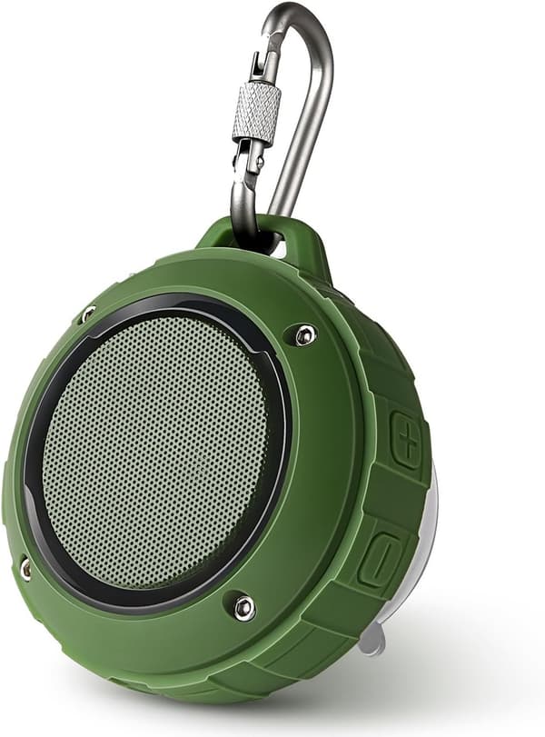 1 Pack Grön Vattentät Bluetooth-högtalare för Utomhus, Trådlös Po