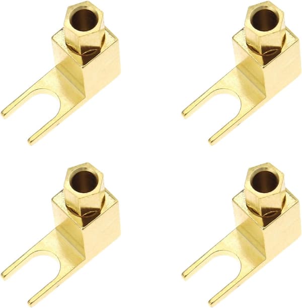 4X Guldförgylld Mässing Banan till Plugg Adapter Högtalarkabel Koppling