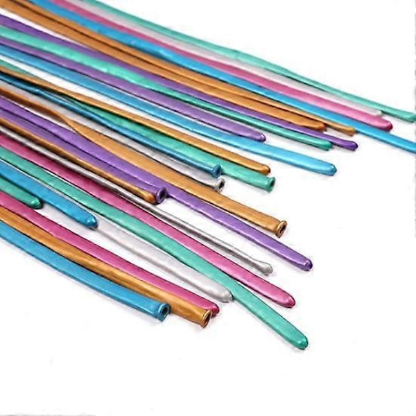 100 stk DIY Lange Ballonger Regnbue Dyr Tykkere Modellering Ballonger Jul Twisting Latex Assortert Farge