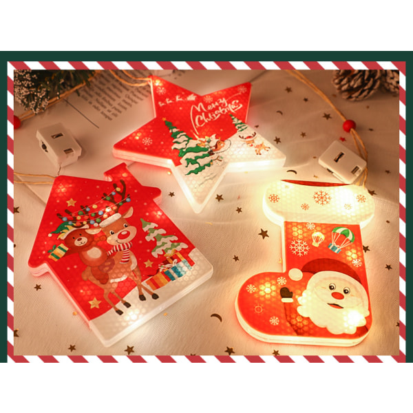 6 stycken jul LED-lampor Julgranshängande dekoration