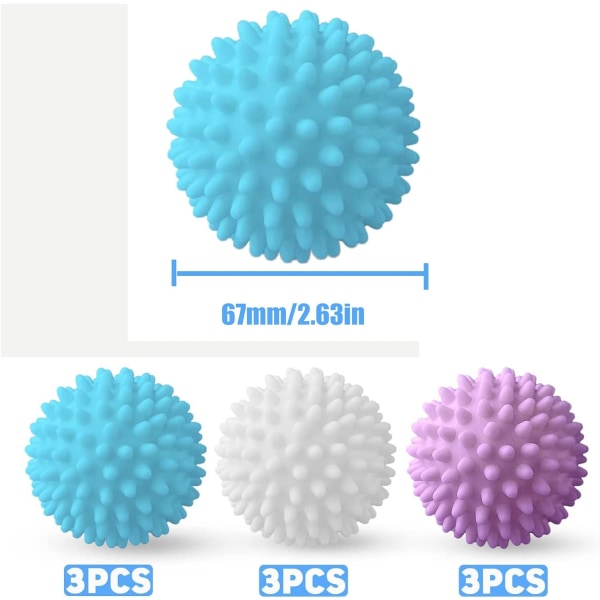 9 Pieces Dryer Ball, Wash Ball Dryer Balls, Wash Ball for Was DXGHC