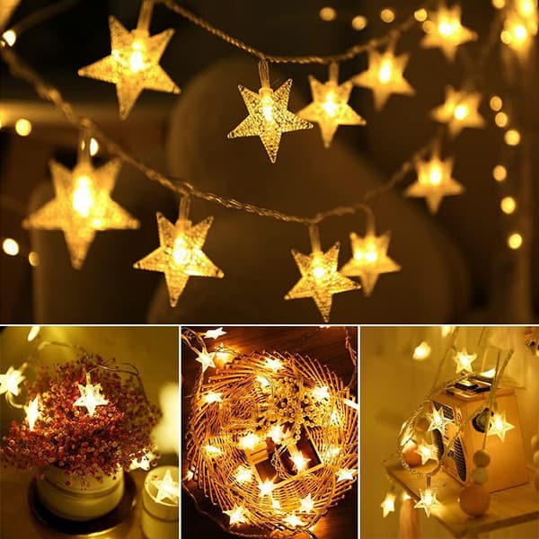 Stjernelys Stjernelysstreng 10Ft 20 LED Stjerne Feelygter Batt