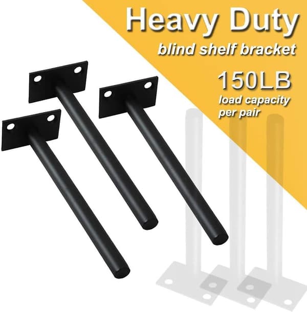 Flydende Hyldebeslag Heavy Duty Blind Support Beslag 6 stk.