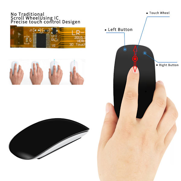 Laderbar Bluetooth-mus Ultra tynn bærbar mus for Mac la