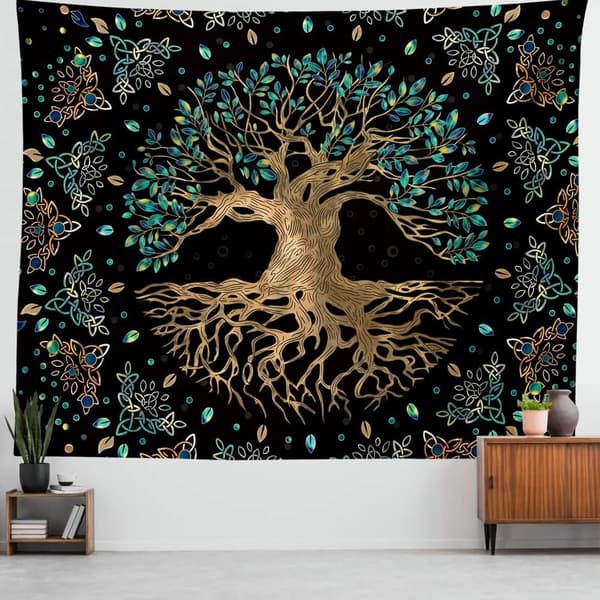 Life Tree -seinävaate - Bohemian Hippie Toivepuu