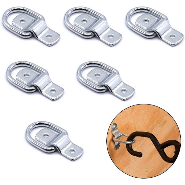 6 st Tie Down D-ringar, Tunga Rostfria Tie Down-ringar