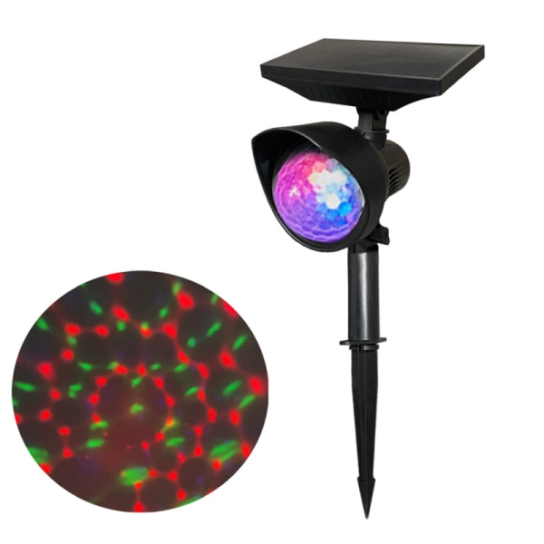 LED Solcellelys LED Projeksjonslys Fargerike Roterende So