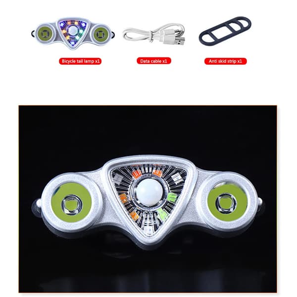 Sykkellys med blinklys, USB-ladbare, vanntette LED-signaler
