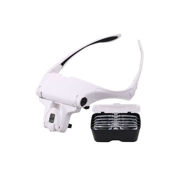 LED Head Magnifier, Rechargeable Hands Free Headband Magnifying Glasses with Led, Professional Jeweler's Loupe Light Bra