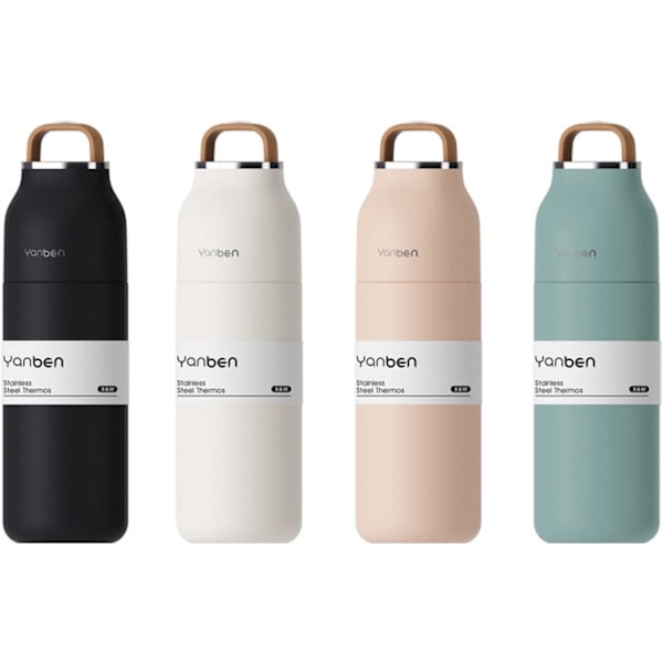 Termosmugg 304 Rostfritt Stål Bärbar Bil Vattenkopp, Student Praktisk Kopp, Utomhus Sportkopp, Dryckeskopp（Svart，350ml）