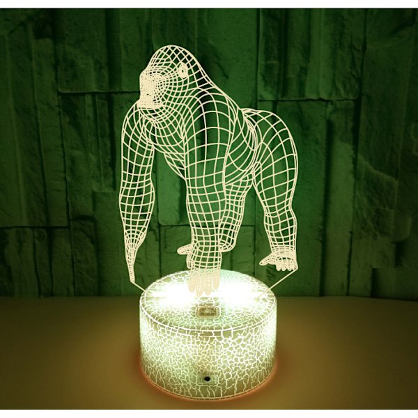 Ny Chimpansé Färgglad 3D Nattlampa Färgrik Touch Fjärrkontroll