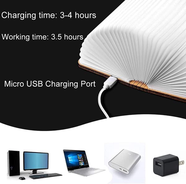 Treboklykt med LED, brettbar, 360° foldbar med magnet