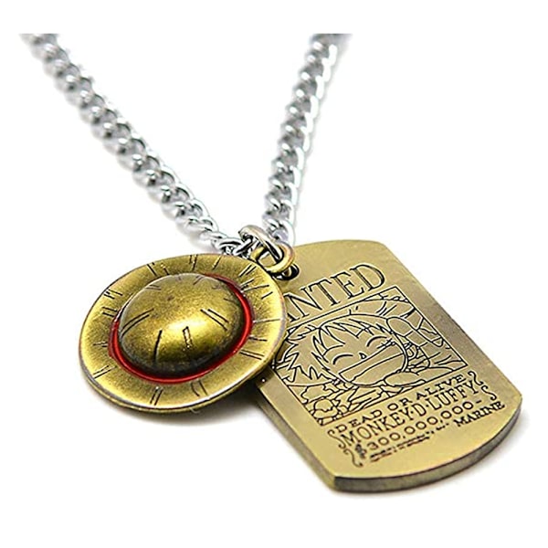 Anime One Piece Luffy Skelet-Halskæde med Stråhatten Pirat