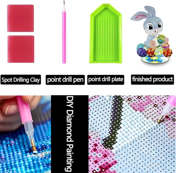 Diamantmaleri Påskedekoration LED Diamantmaleri DIY Diamo