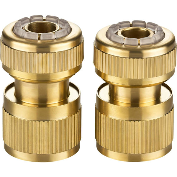 2 kpl messinkinen puutarhaletkun liittimet/liittimet 13 mm (1/2\") - DXGHC