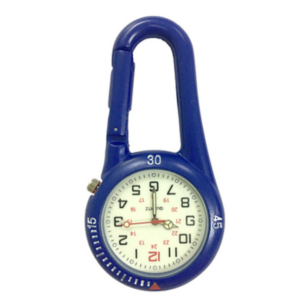 Sort Karabiner FOB Klips Luminous Ansigt Kvarts Ur Lommeur