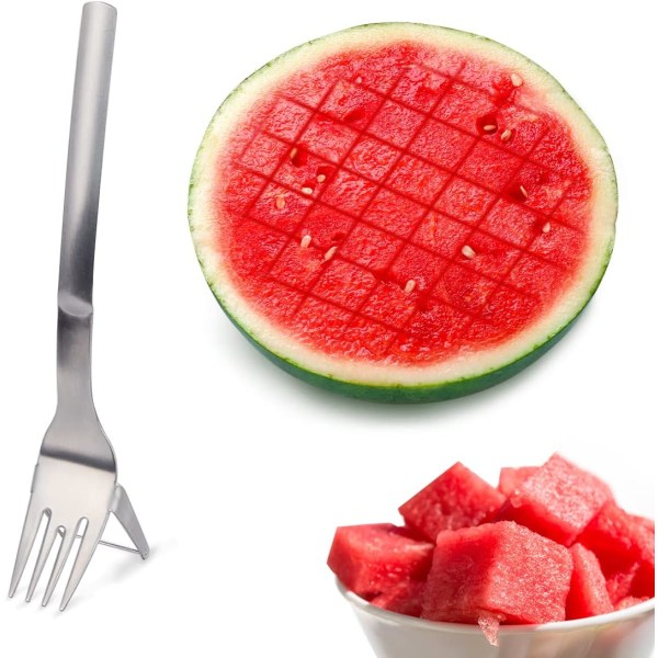 2 i 1 vattenmelonskärare, rostfritt stål, för att skära frukt, kit