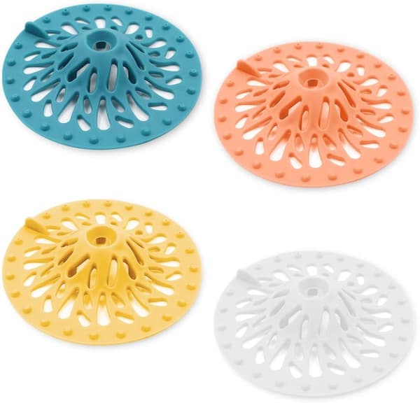 4-pak Silicone Vulkanformet Badekar Hårfanger God Greb Varig