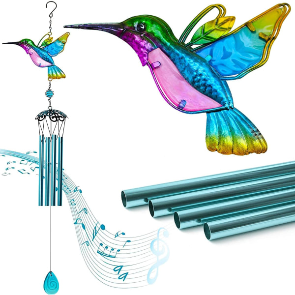Hummingbird vindspel, utomhus/inomhus dekoration vindspel, gla