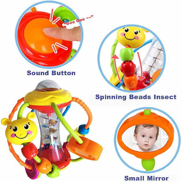 Baby Treningsball Puslespill Ball Rasle Baby Grip Ball, Baby Rasle