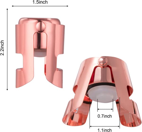 (1 Pakk Roségull) Rustfritt Stål Champagne Kork for Spark DXGHC