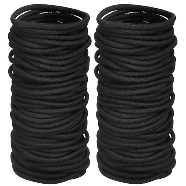 Hårband - Pack med 100 4mm Nylon- och Gummiband för Kvinnor