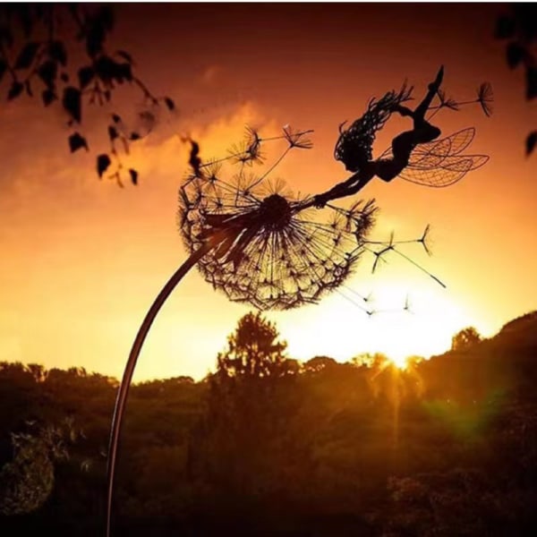 Dansende Fe Dandelion Statue Ornament Stakes--dandelion E(m DXGHC