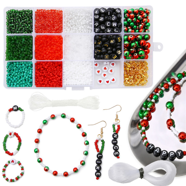Akryl Rice Beads Letter Julörhängen Handgjorda diy Beaded