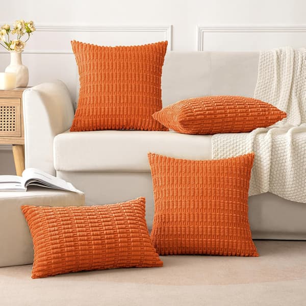 Pakke med 2 Dekorative Efterårs Orange Pudebetræk 18x18 Tommer S