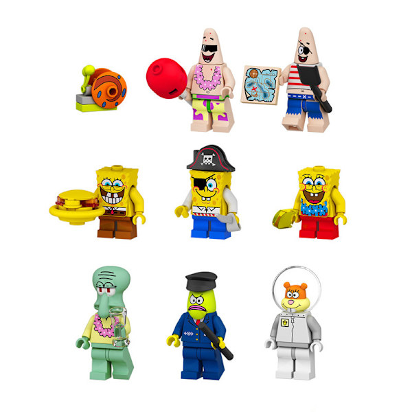 Spongebob Firkant Byggeklodser Dukke Blækspruttebror Sendt Stor Stjerne Børns Samlede Minifigur Legetøj