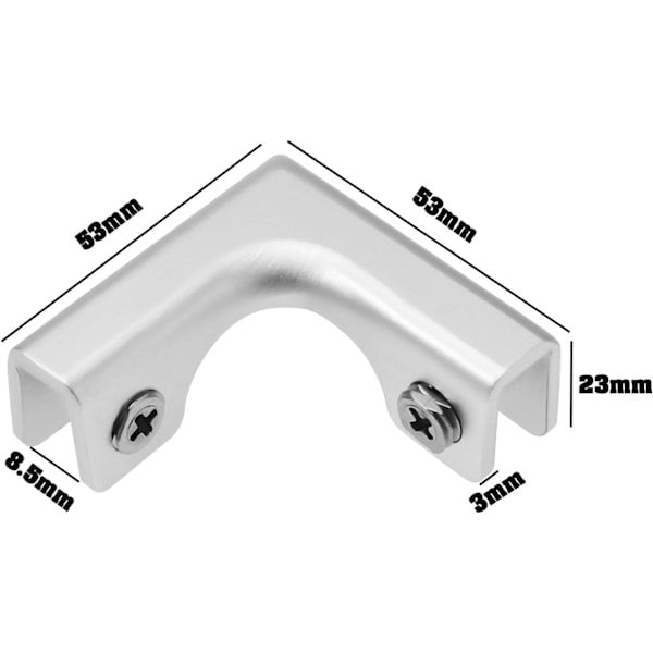4 stk. Glasklemmer Udskiftning Aluminium Legering Glasforbindelse L Sh
