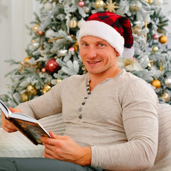 6-pack julhattar, rutiga julhattar, lyxig pl