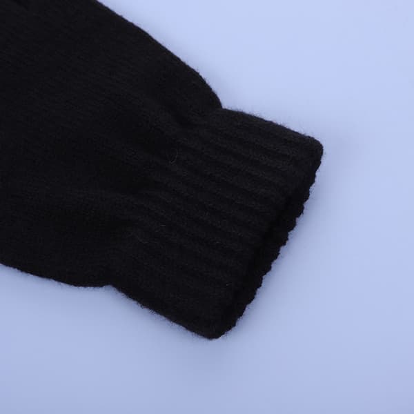 Sorte Voksen Størrelse Touchscreen Tykke Plus Fleece Varme Handsker M