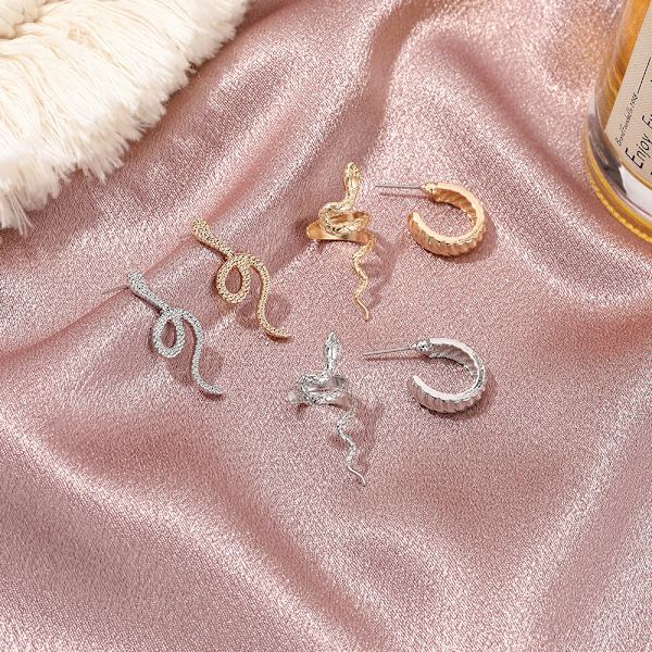 Øre-klips for kvinner, gull, uten piercing, brusk-klips, Boh