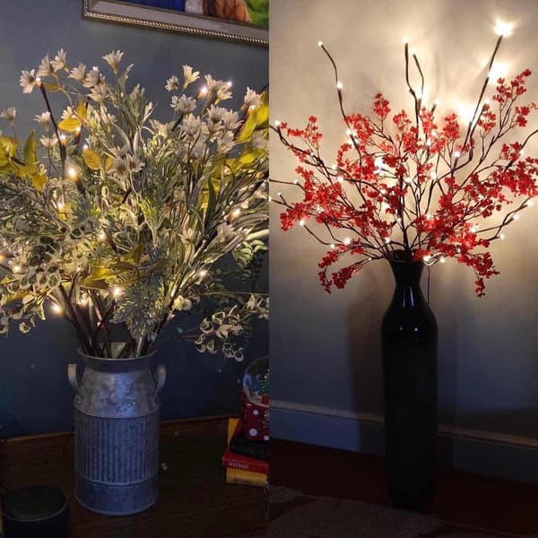 3-pack 60 LED Utomhus Trädlampor Vattentäta 70cm Varmvit Dubbel