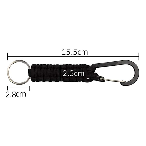 Paracord-nyckelring med karbinhake - Militärflätad Paracord-karbin