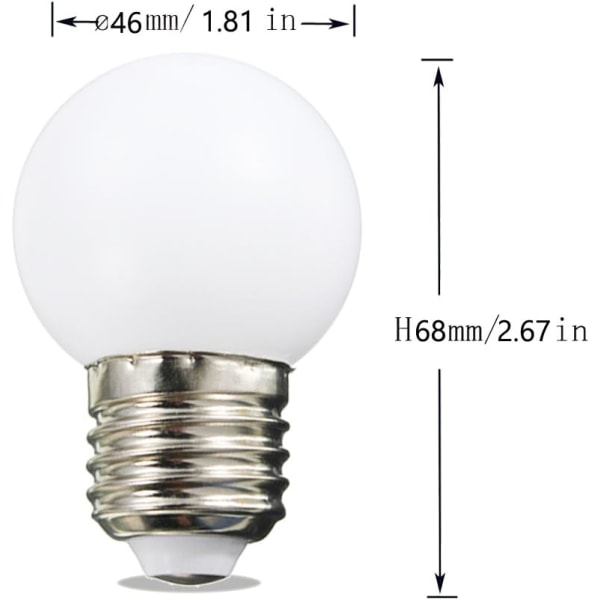 10-pack E27 LED-lampor Kalla vita 1W E27-sockel Kalla vita Dim