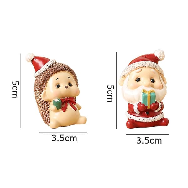 2 st julpynt i resin, söta djur, julklapp