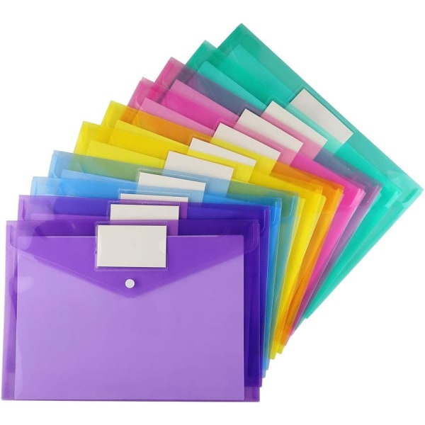10-pack plastkuvert Polykuvert, genomskinliga dokumentmappar