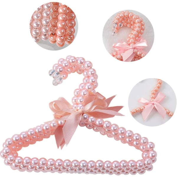 4 Pack Pet Pearl Hanger Plastic Beads Anti-Slip Beaded Hanger Bab