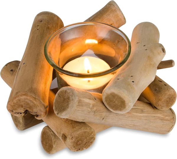 Käsintehty Puinen Teevalonpidin Lasikupilla Rustic DXGHC