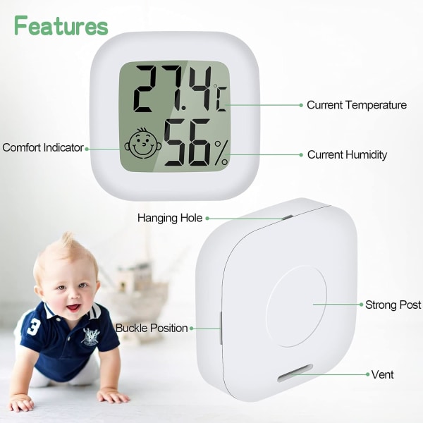 Mini LCD Digitaalinen Sisätilojen Lämpömittari Kosteusmittari 4kpl Thermo Hygrom
