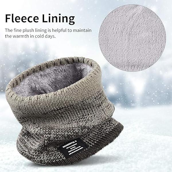 Vinter Fleece Halsvärmare - Termisk Halskrage Varm Stickad