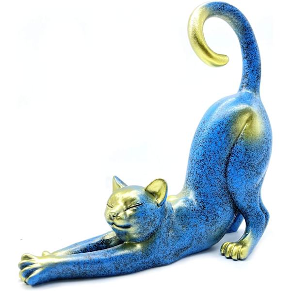 Kattsträckande Staty Figur Staty Gåvor för Kattälskare Konst
