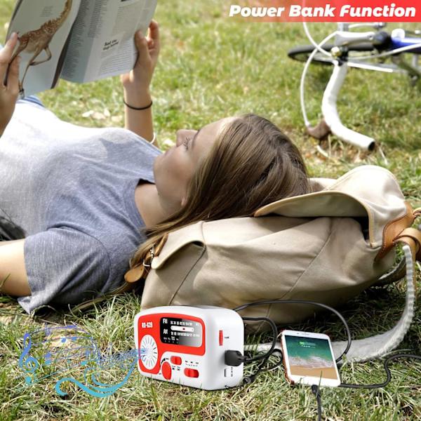 Bärbar nödradio Solar Dynamo Power Uppladdningsbar Hand Cra