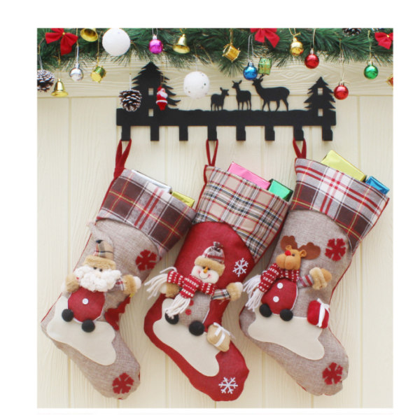 3kpl joulusukat Klassiset suuret sukat Santa, Snowman, R