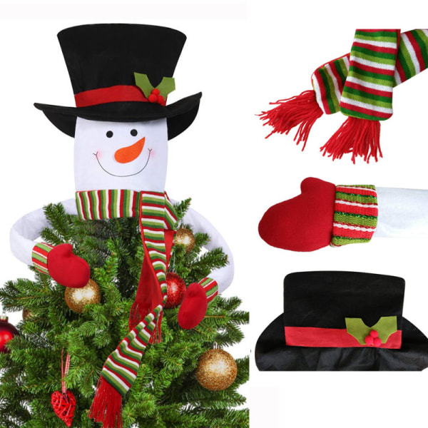 Christmas Tree Topper Snowman Hugger - Xmas Holiday Winter Wonder