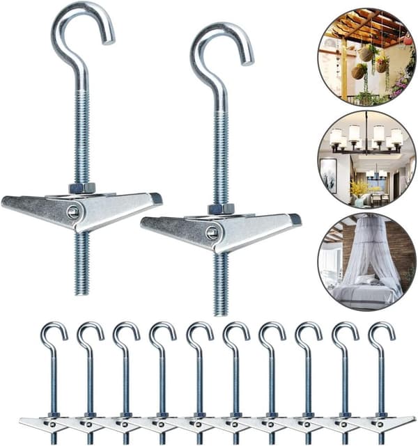 Loftkroge M4 / 90 mm Carbonstål Loftmontering Krog Toggle S