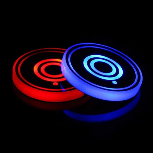 LED Bil Mugghållare Lights, 7 Färger Ändra USB Laddningsmatta Wate