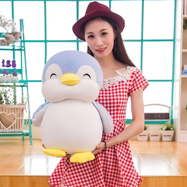(Blå, 17.7in/45cm) Plushies Pingvin Fyldte Dyr Legetøj, Blød Peng